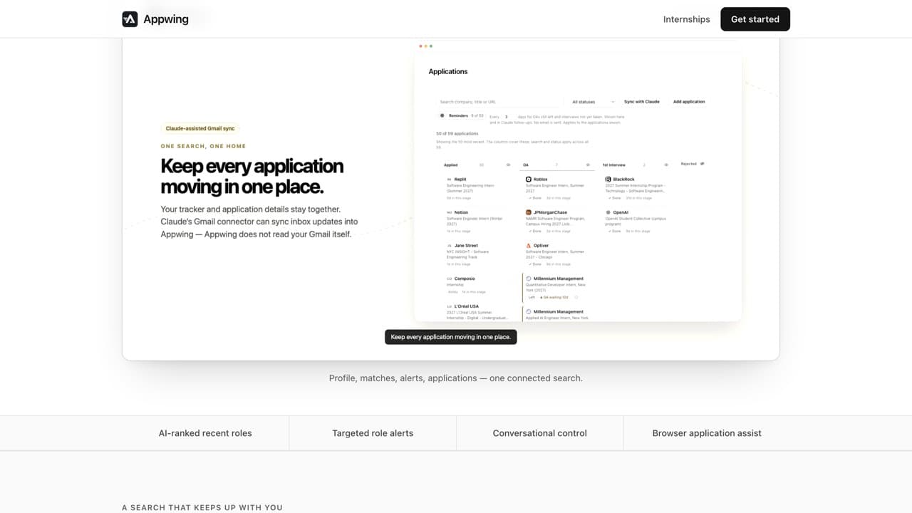 Screenshot of Appwing