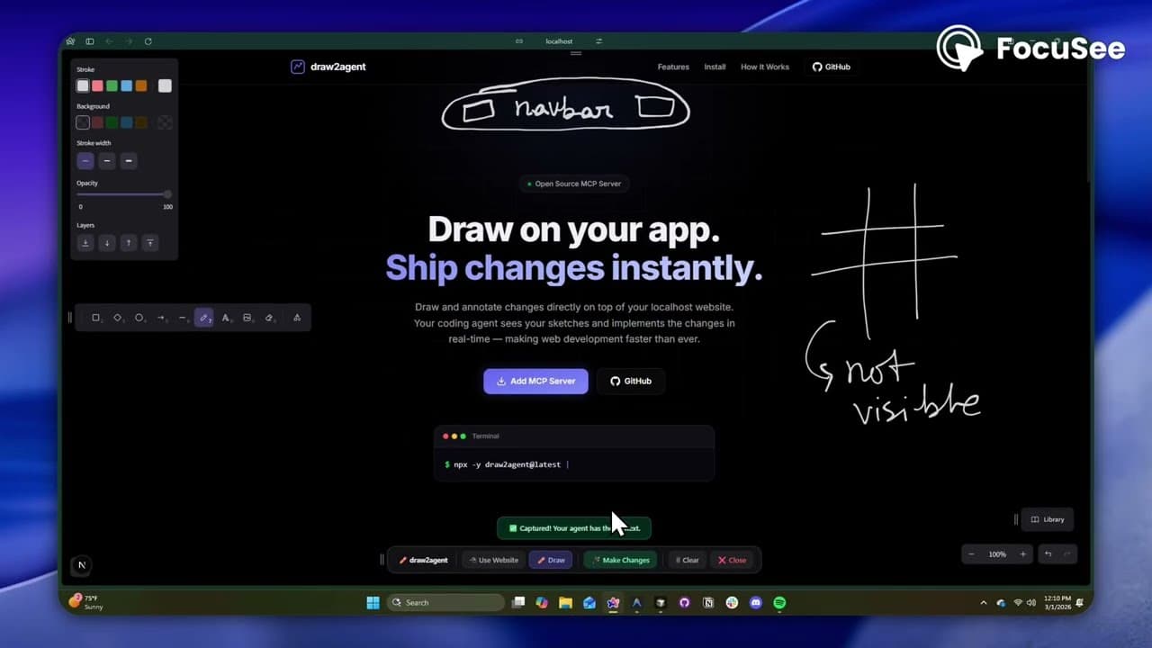 Screenshot of draw2agent